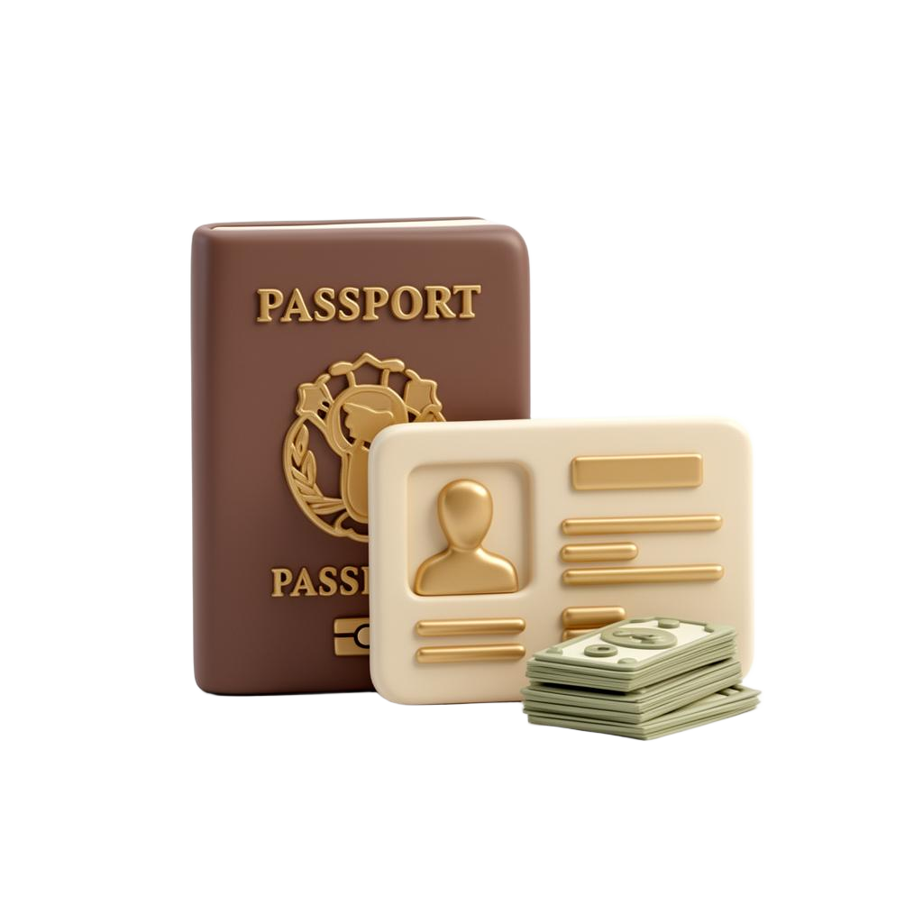 Bring ID, cash & documents